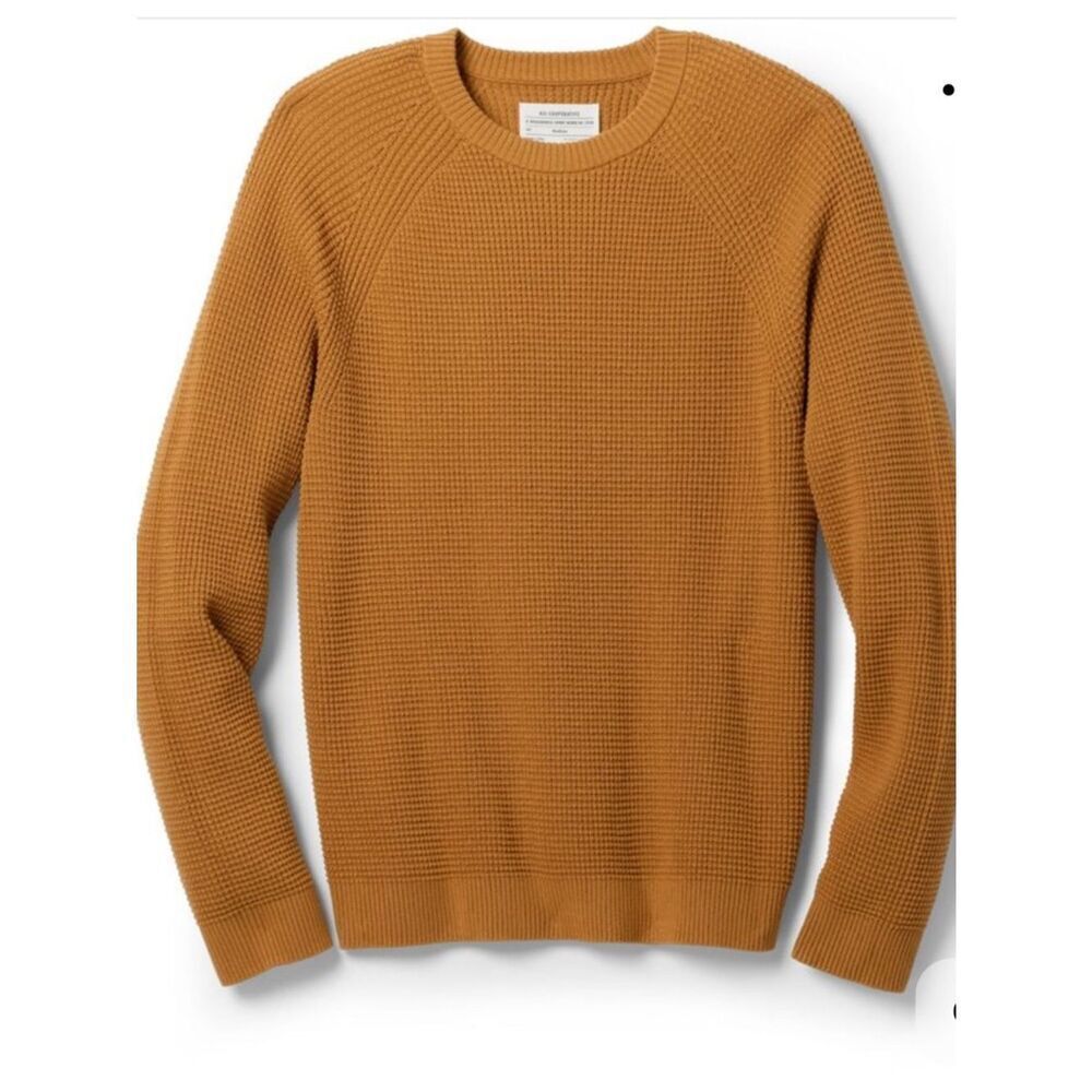 REI Men's Wallace Lake Waffle-Knit Crewneck Sweater - Birch Brown size XXL